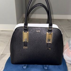 Aldo Elegant Black and White Satchel
